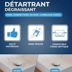 Détartrant dégraissant pour évier