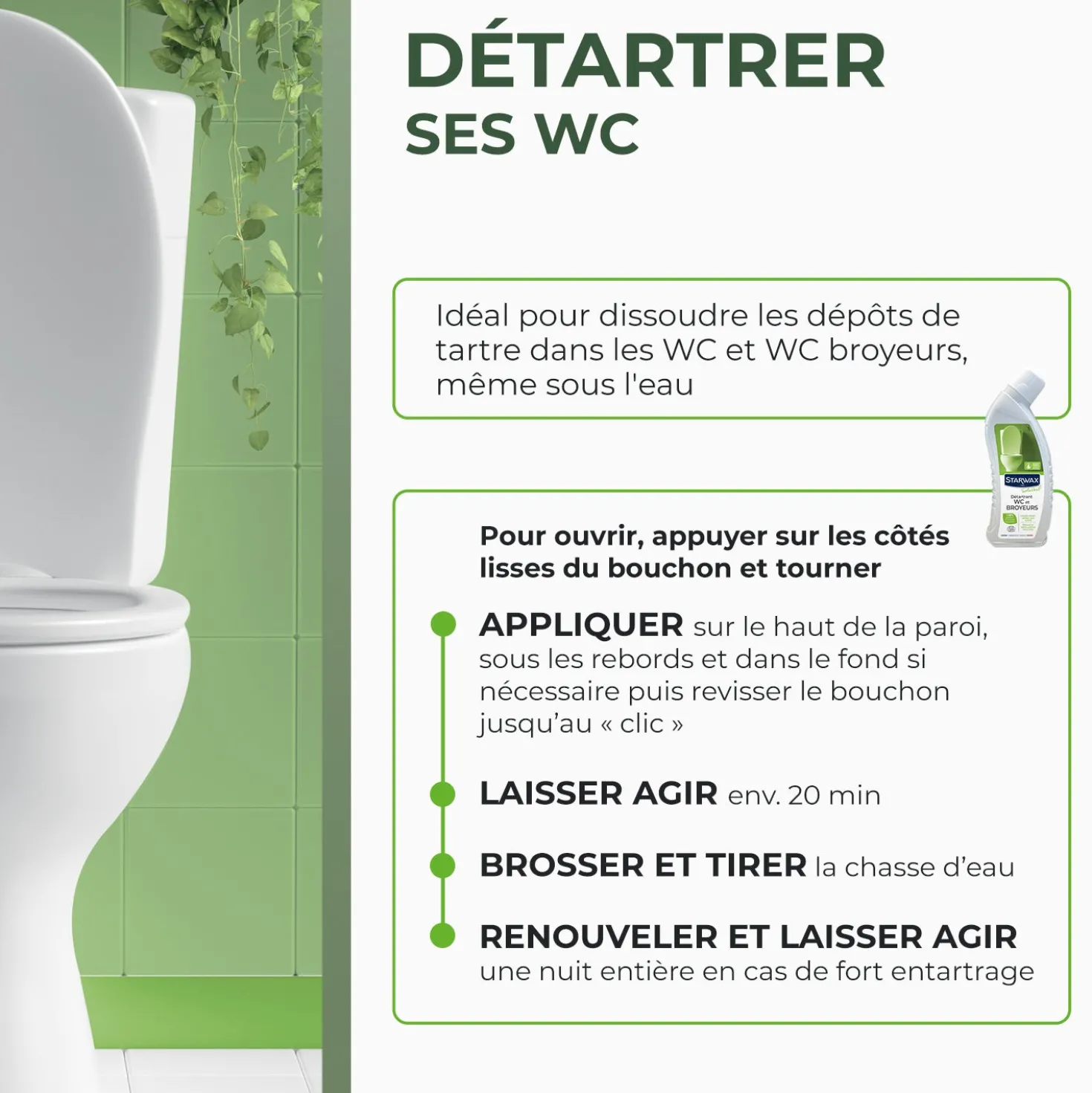 Détartrant en gel pour WC et broyeurs