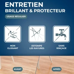 Entretien brillant pour parquets et sols stratifiés