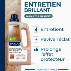 Entretien brillant pour parquets et sols stratifiés