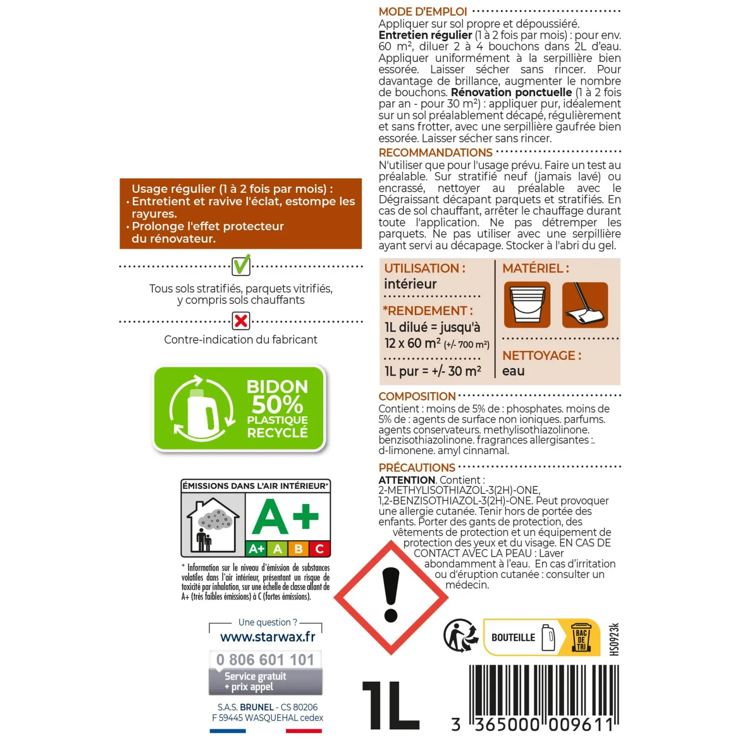 Entretien brillant spécial stratifié