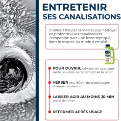 Entretien javel pour canalisations