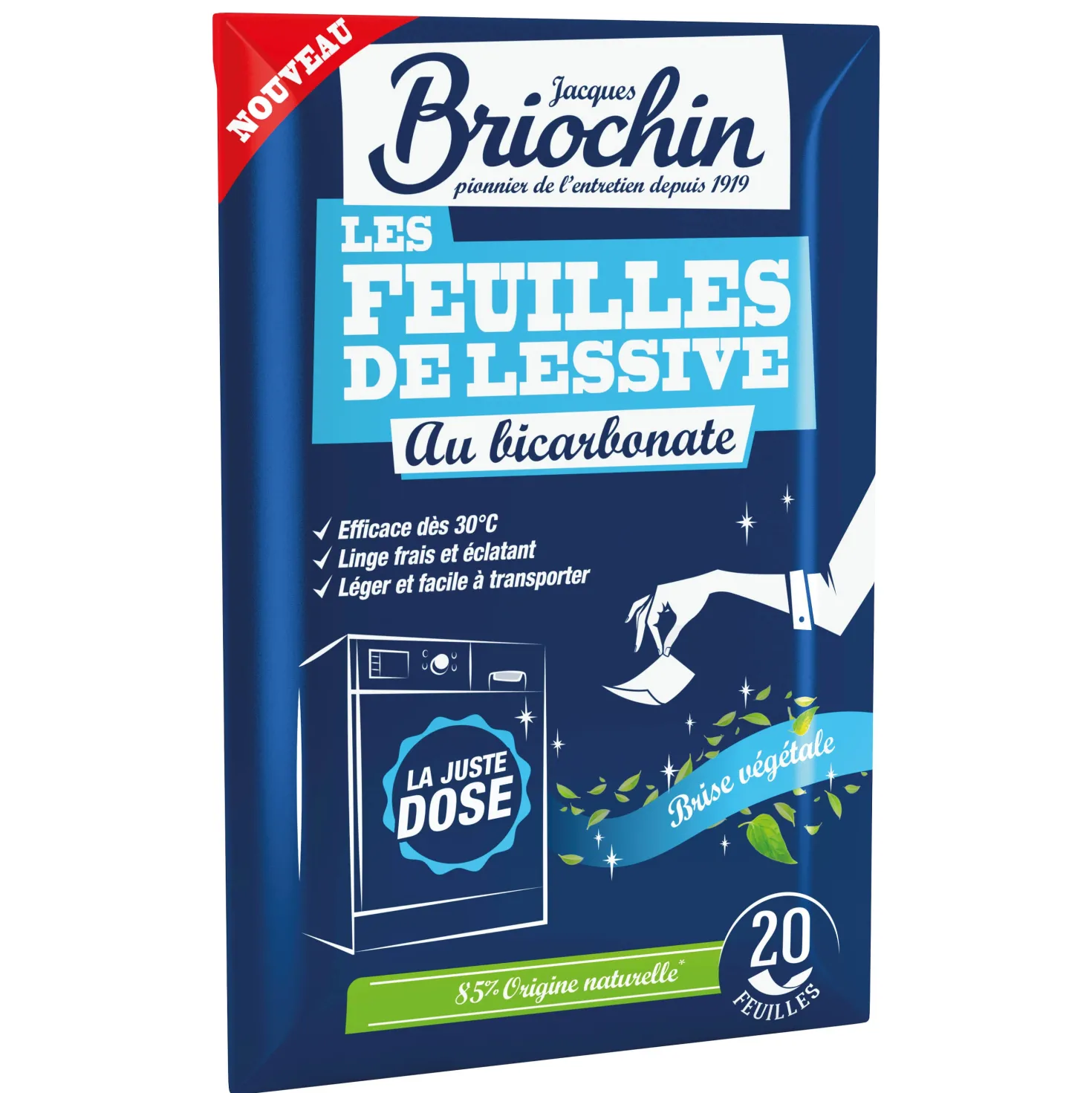 Feuilles de lessive au Bicarbonate parfum Brise végétale