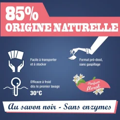 Feuilles de lessive au Savon noir parfum Bouquet floral