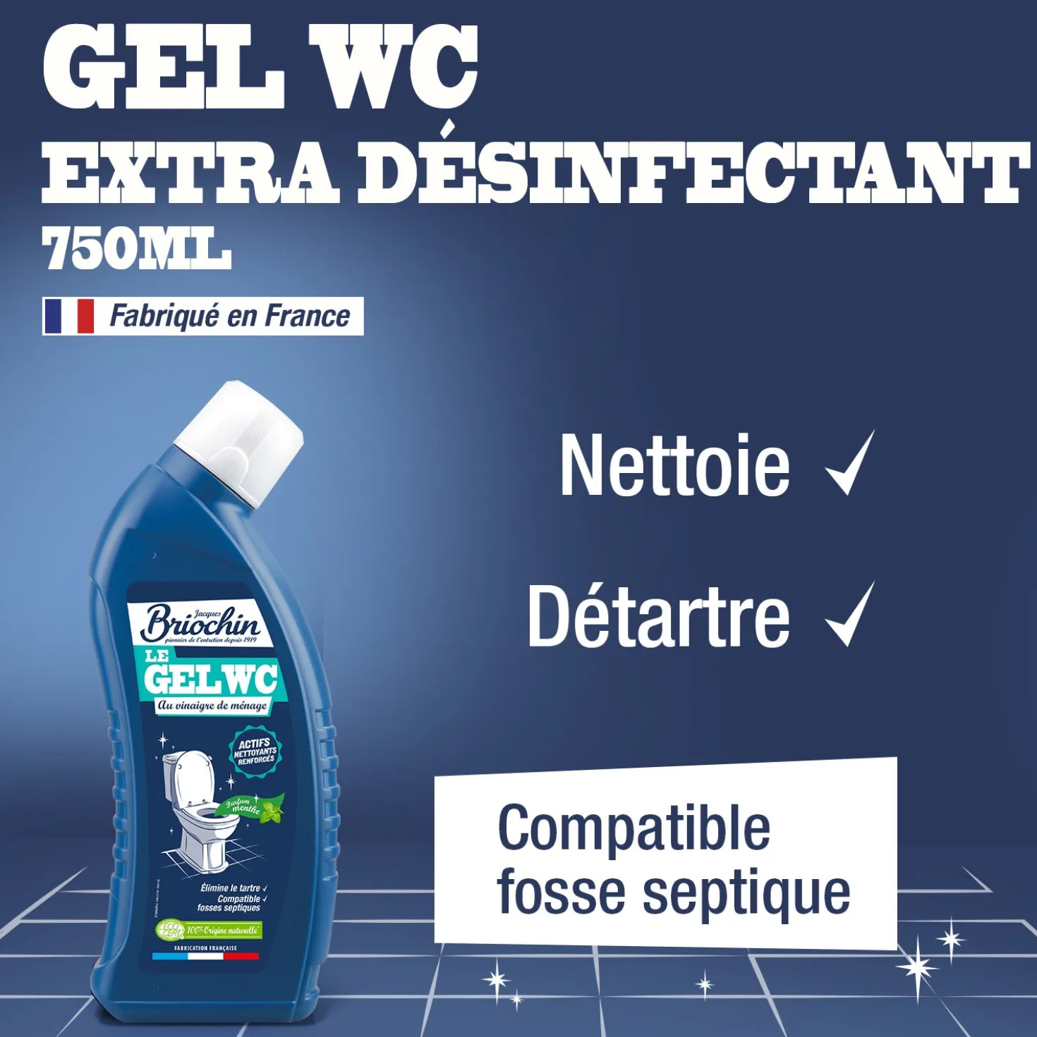 Gel WC au vinaigre de ménage - parfum menthe