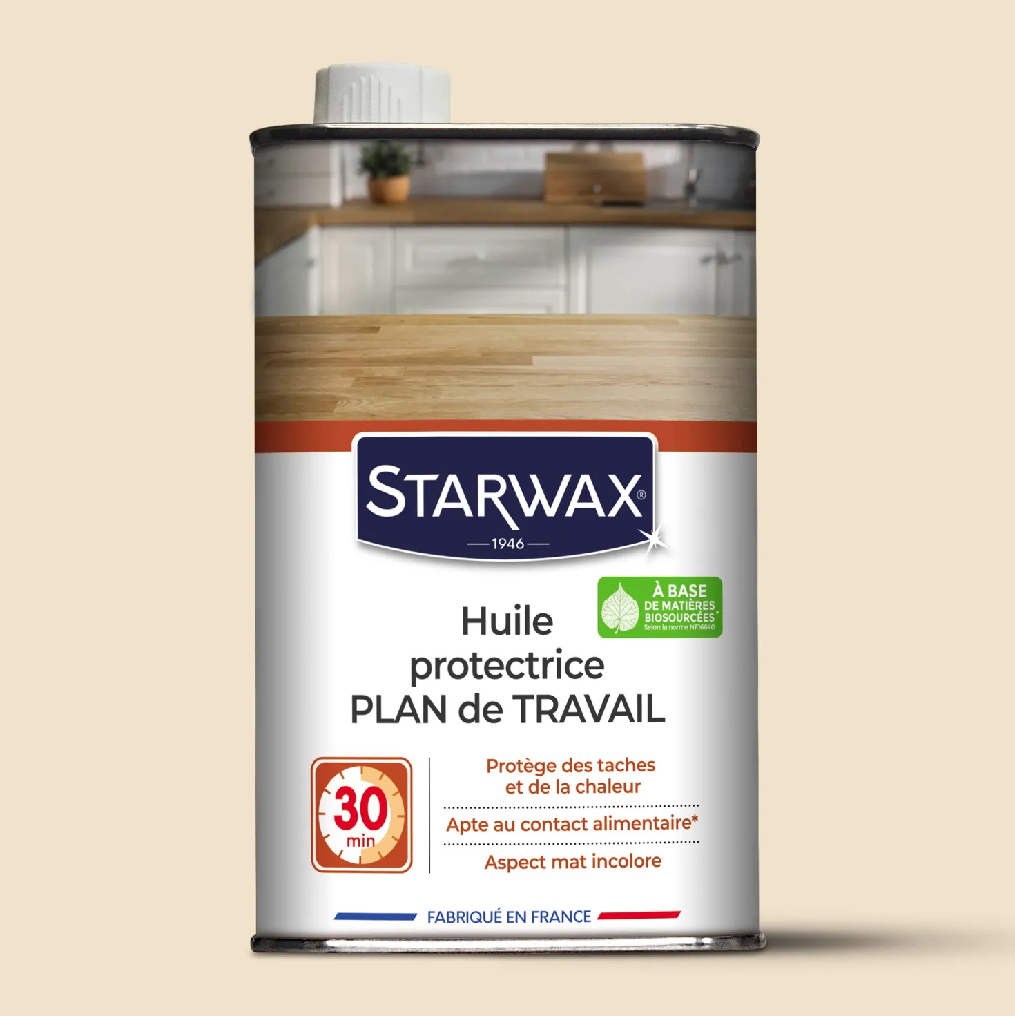 Huile protectrice pour plan de travail en bois huilé
