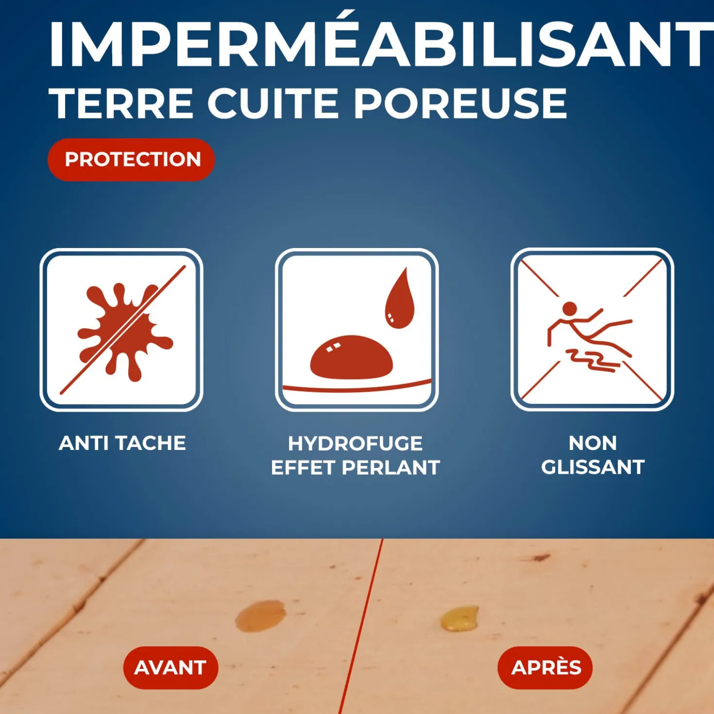 Imperméabilisant terre cuite poreuse