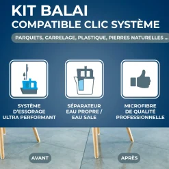 Kit balai mains sèche Clic système