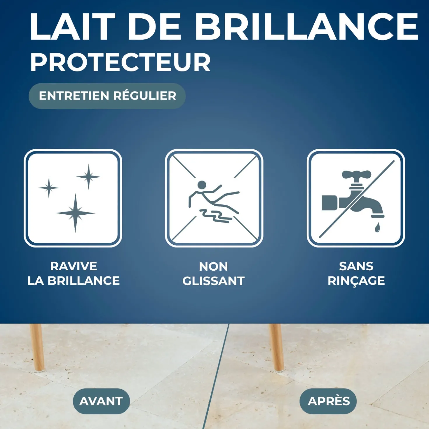 Lait de brillance pour marbres et pierres naturelles