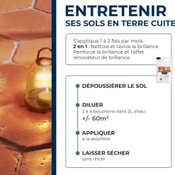Lait de brillance pour tomettes et terres cuites