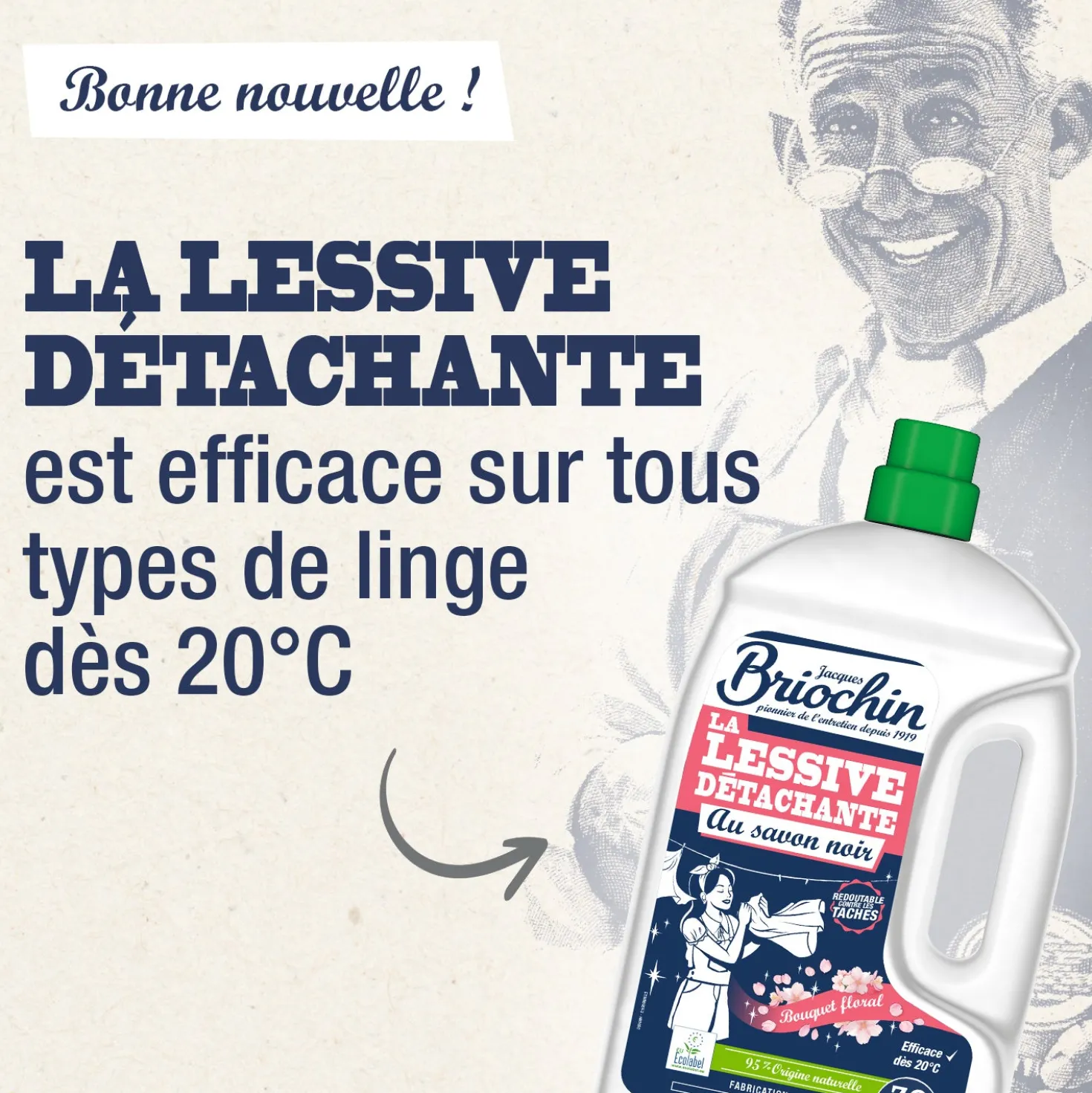 La Lessive détachante au Savon noir parfum Bouquet floral