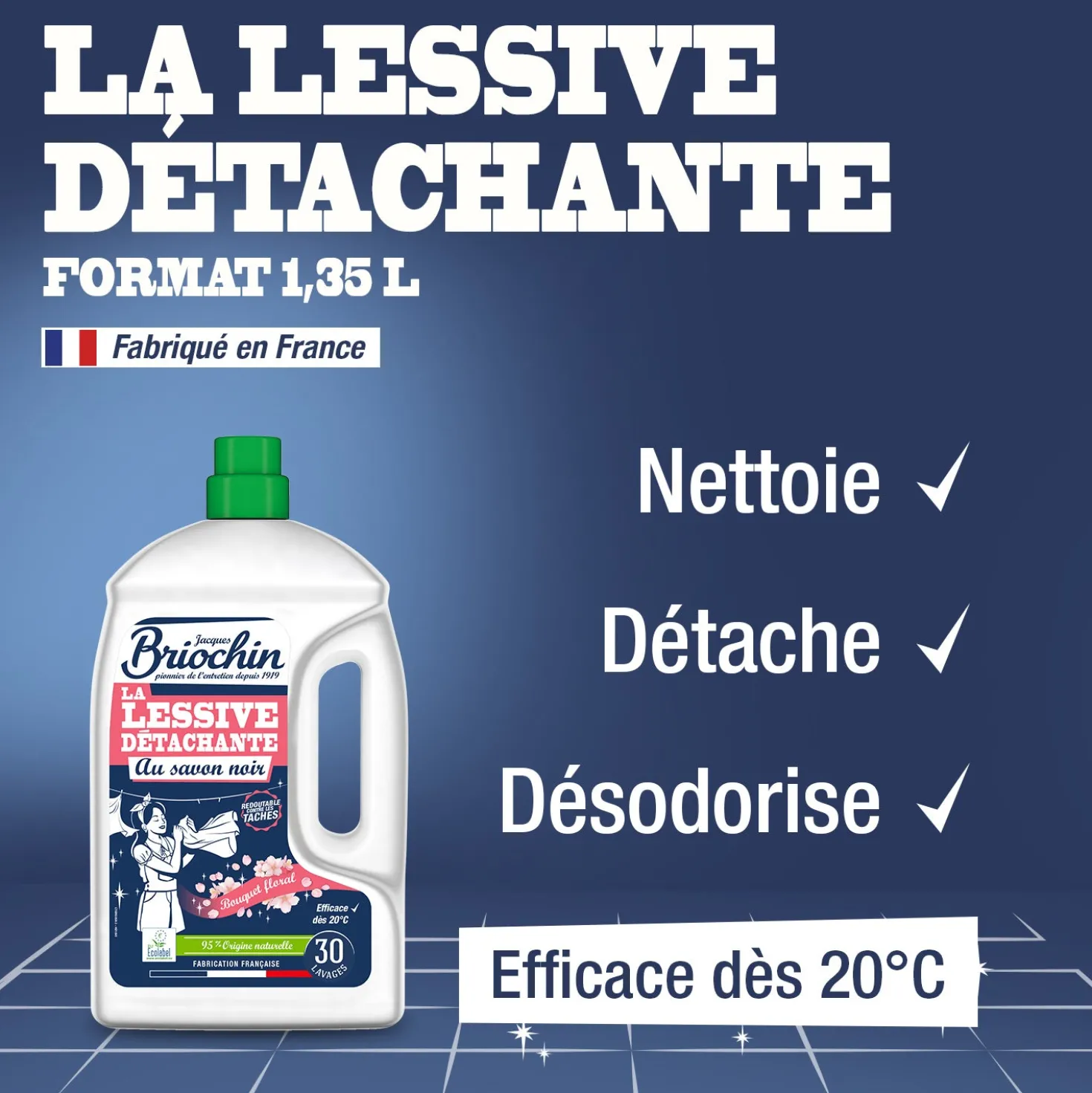 La Lessive détachante au Savon noir parfum Bouquet floral