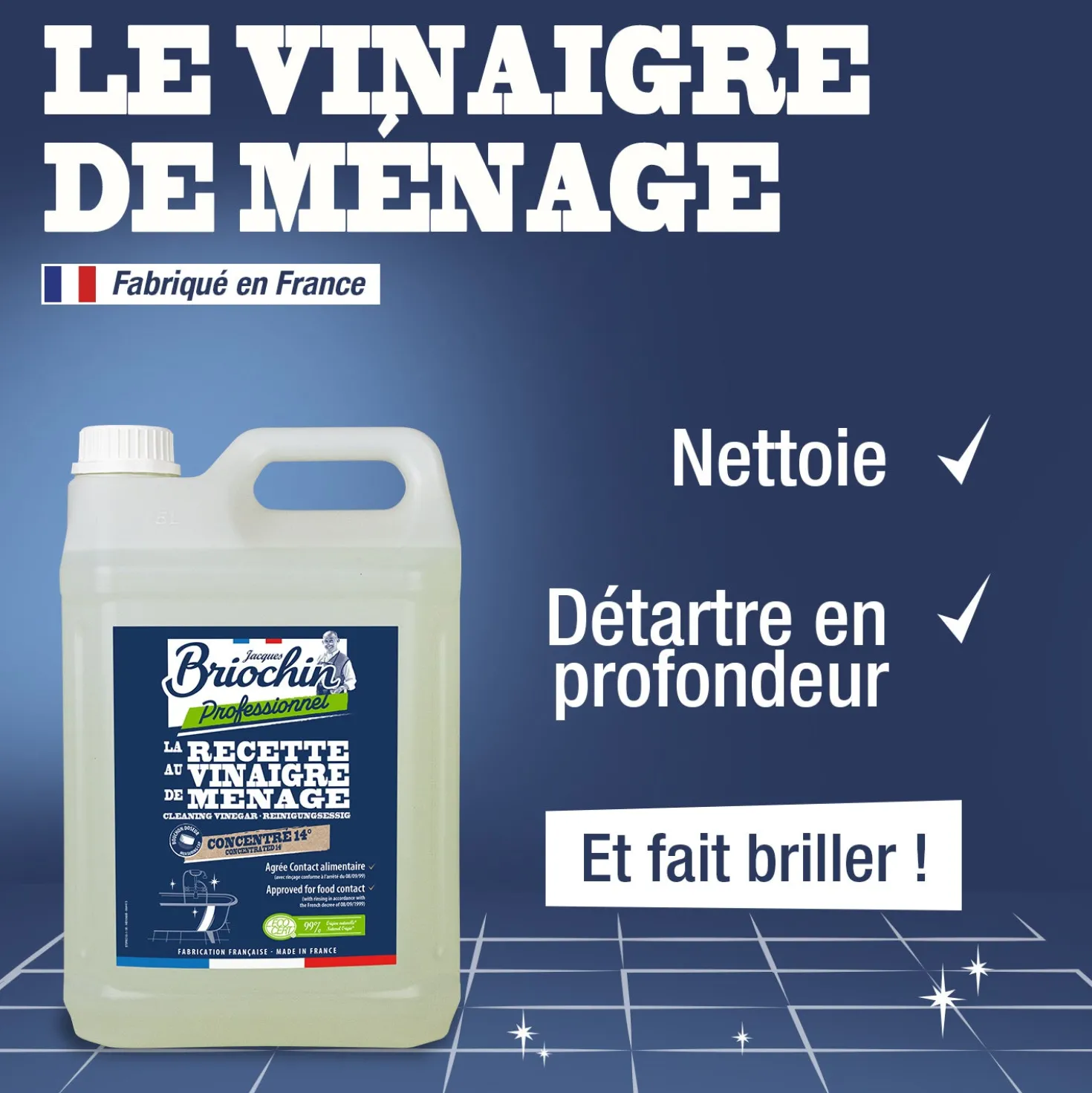 Le vinaigre blanc de ménage Ecocert