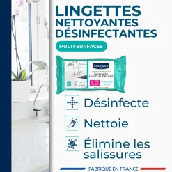 Lingettes nettoyantes désinfectantes multi-surfaces