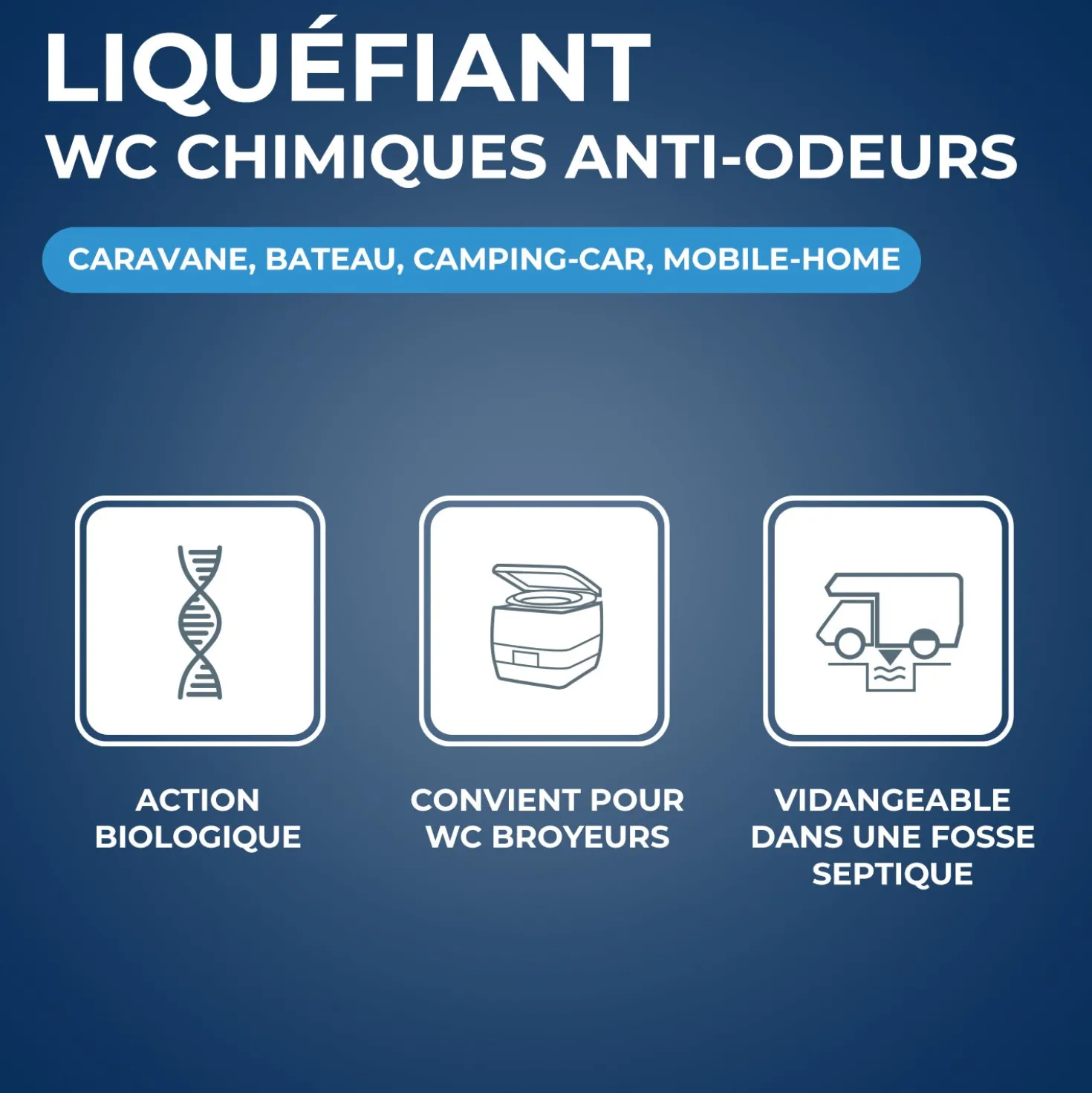 Liquéfiant désodorisant pour WC chimiques