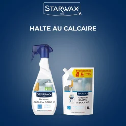 Lot de 3 Nettoyant anti-calcaire pour cabine de douche