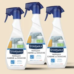Lot de 3 Nettoyant anti-calcaire pour cabine de douche