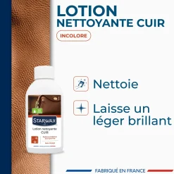 Lotion nettoyante sans rinçage pour cuirs délicats