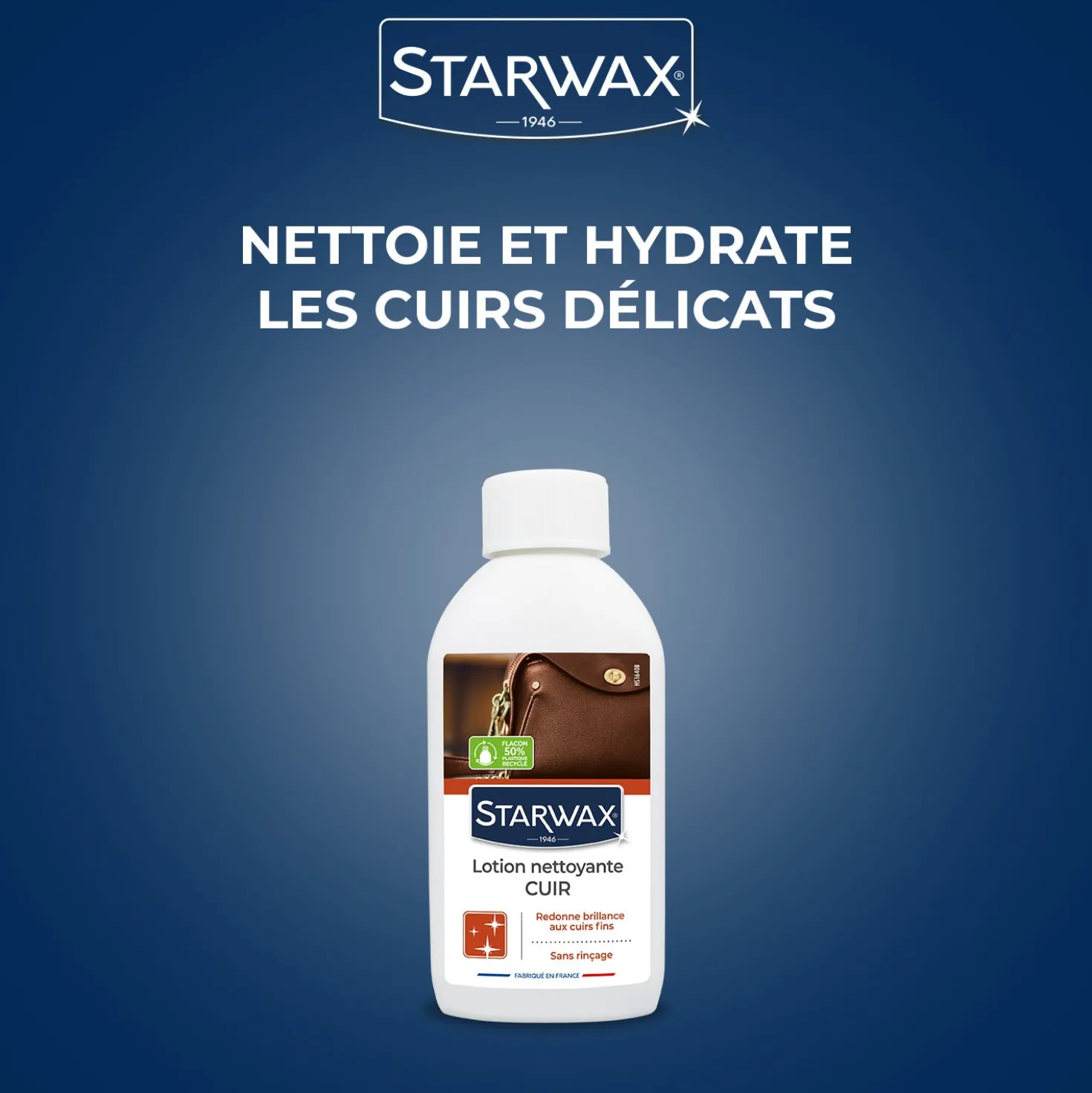 Lotion nettoyante sans rinçage pour cuirs délicats