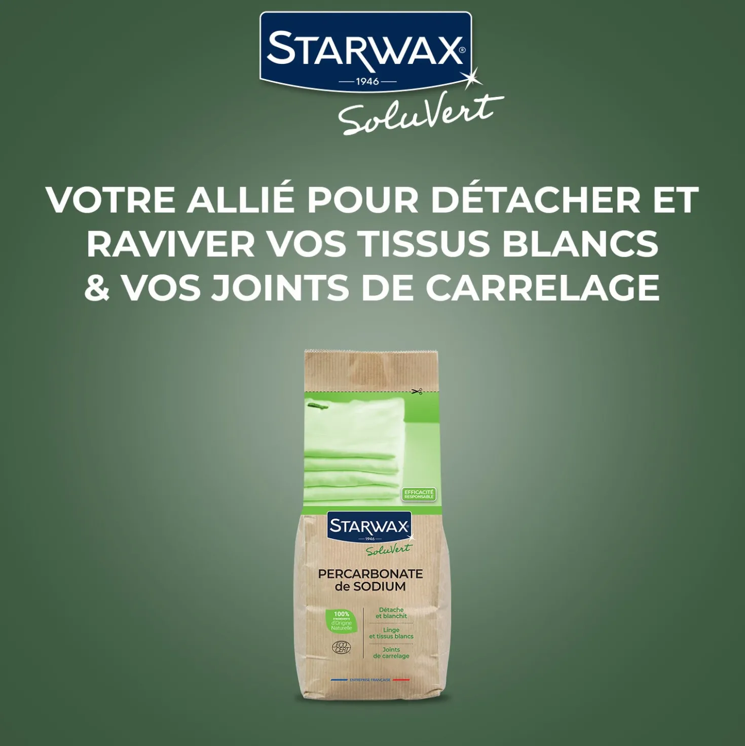 Ma poudre détachante & raviveur de blancheur au percarbonate de soude – Sachet éco