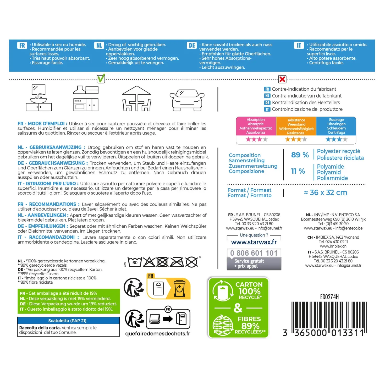 Microfibre multi-usages