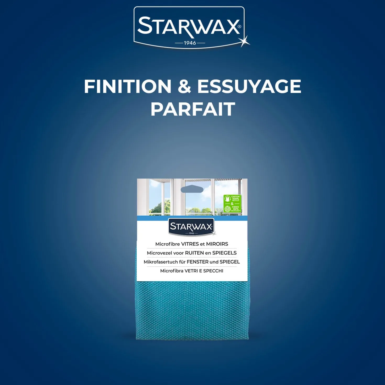 Microfibre vitres et miroirs