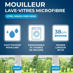 Mouilleur avec housse microfibre pour vitres