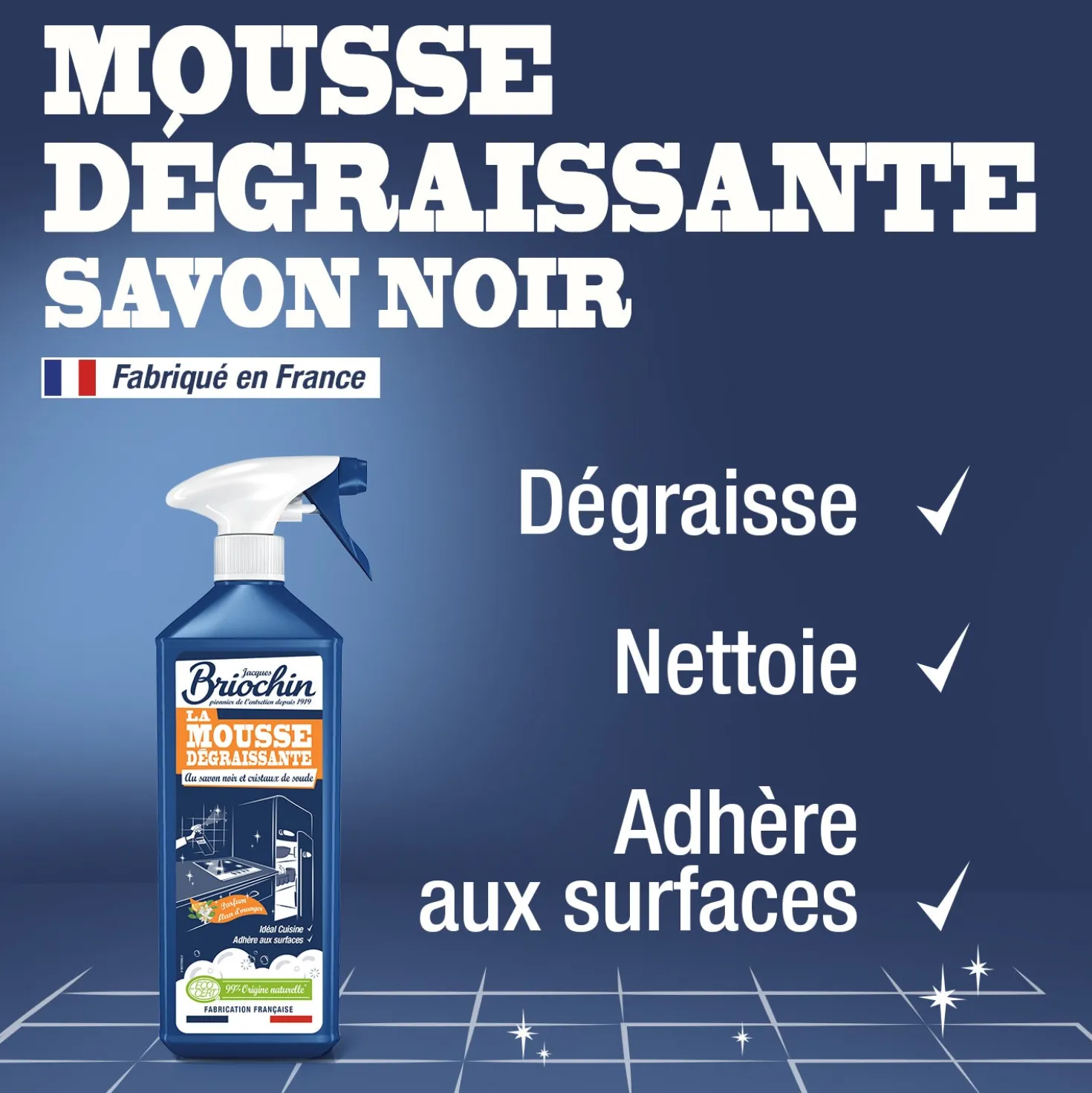 Mousse dégraissante au savon noir et cristaux de soude