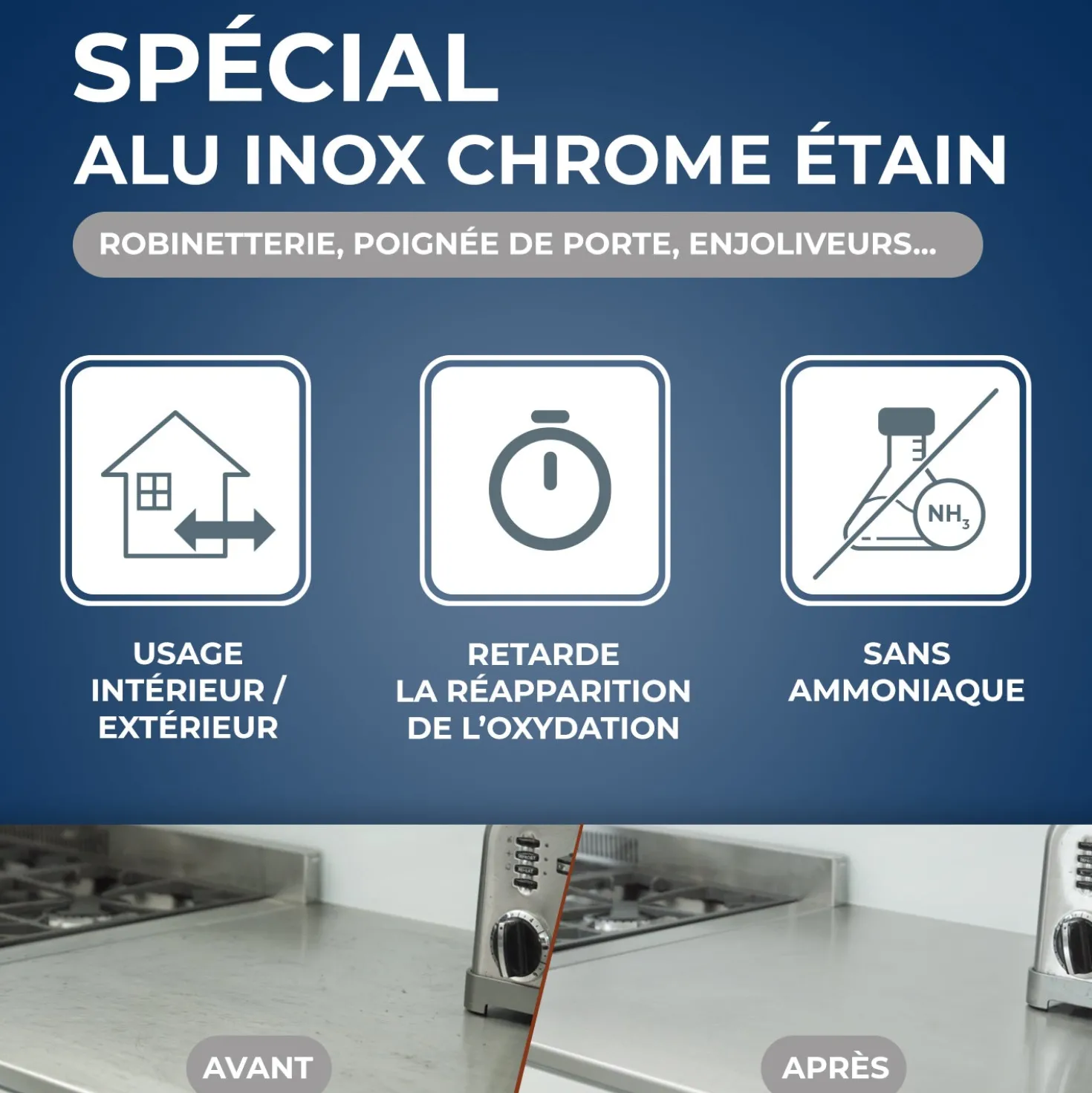 Nettoyant Alu Inox Chrome & Etain