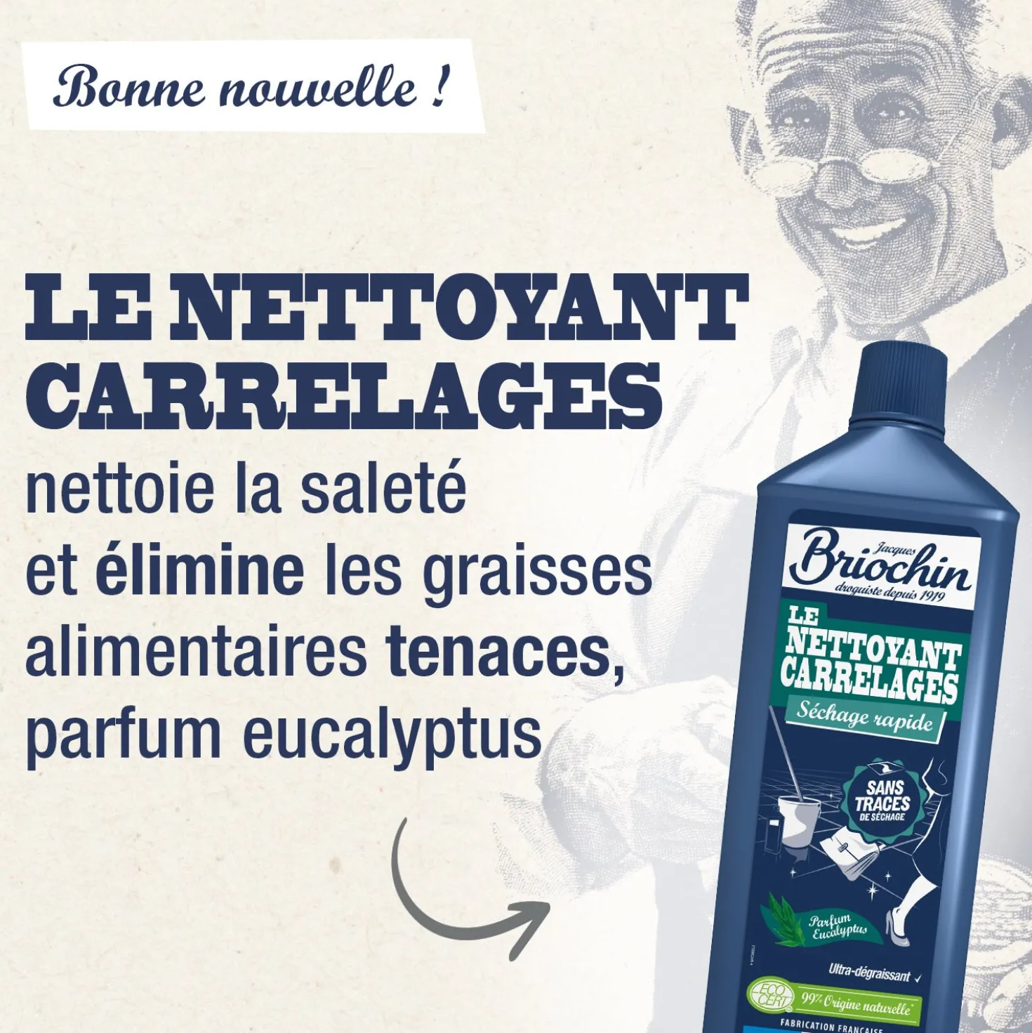 Nettoyant Carrelage séchage rapide