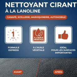 Nettoyant cirant pour cuir