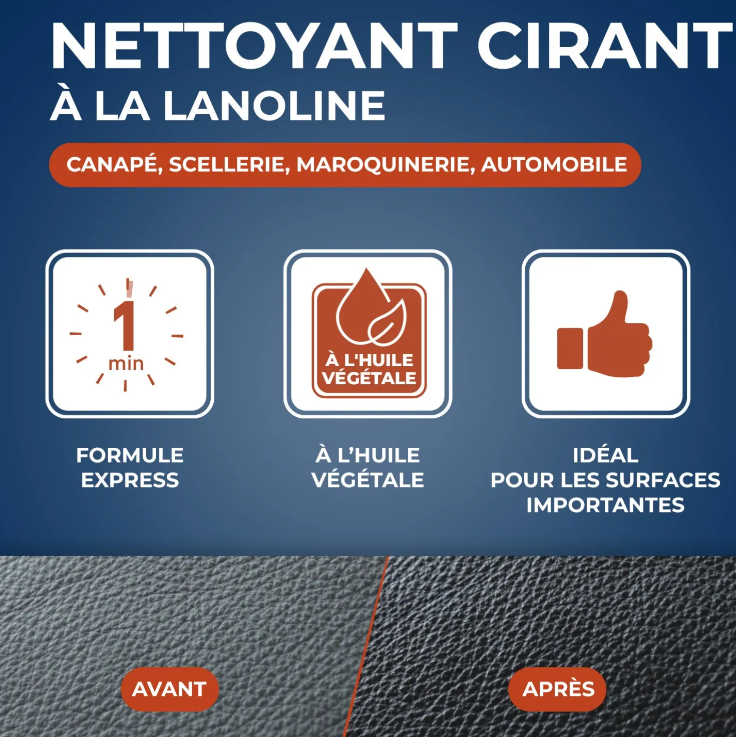 Nettoyant cirant pour cuir