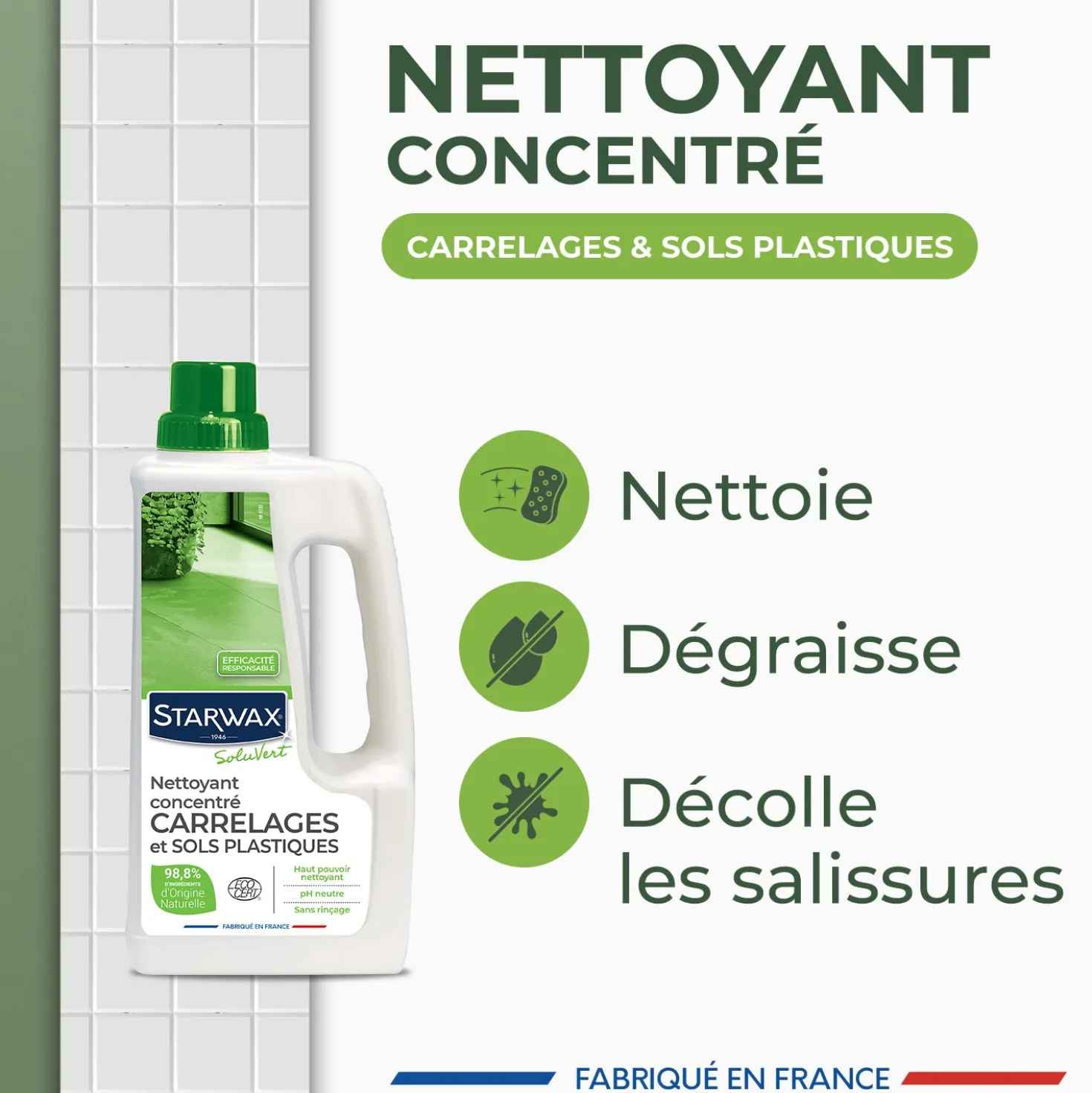 Nettoyant concentré pour carrelages et sols plastiques