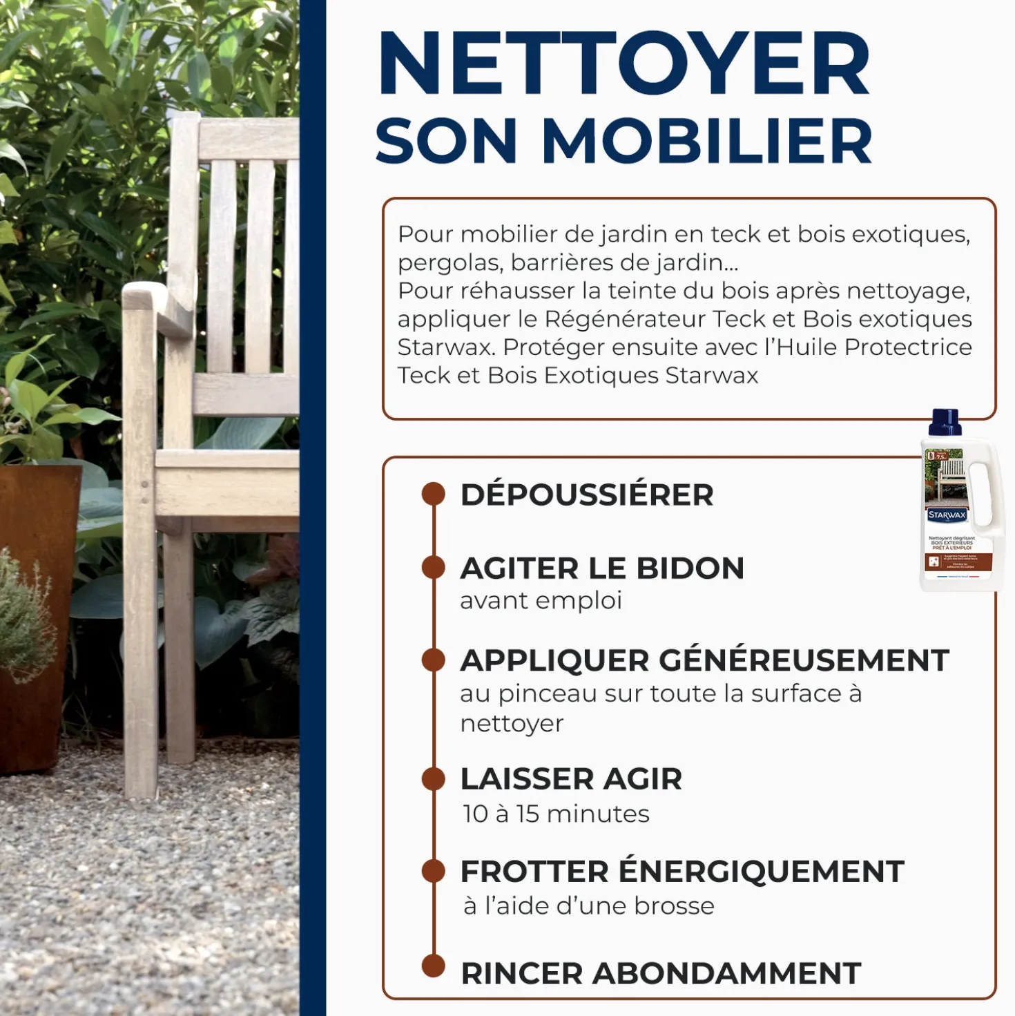 Nettoyant dégrisant pour bois extérieurs