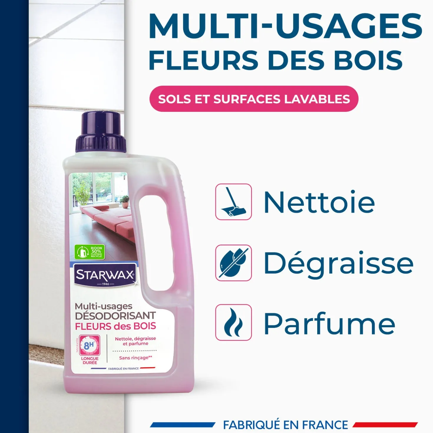 Nettoyant désodorisant longue durée parfum fruit des bois