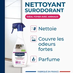 Nettoyant désodorisant surodorant spécial milieu animal