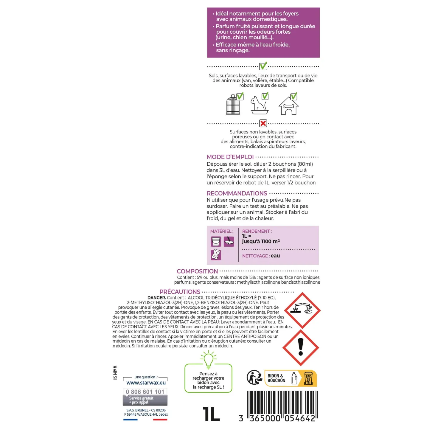 Nettoyant désodorisant surodorant