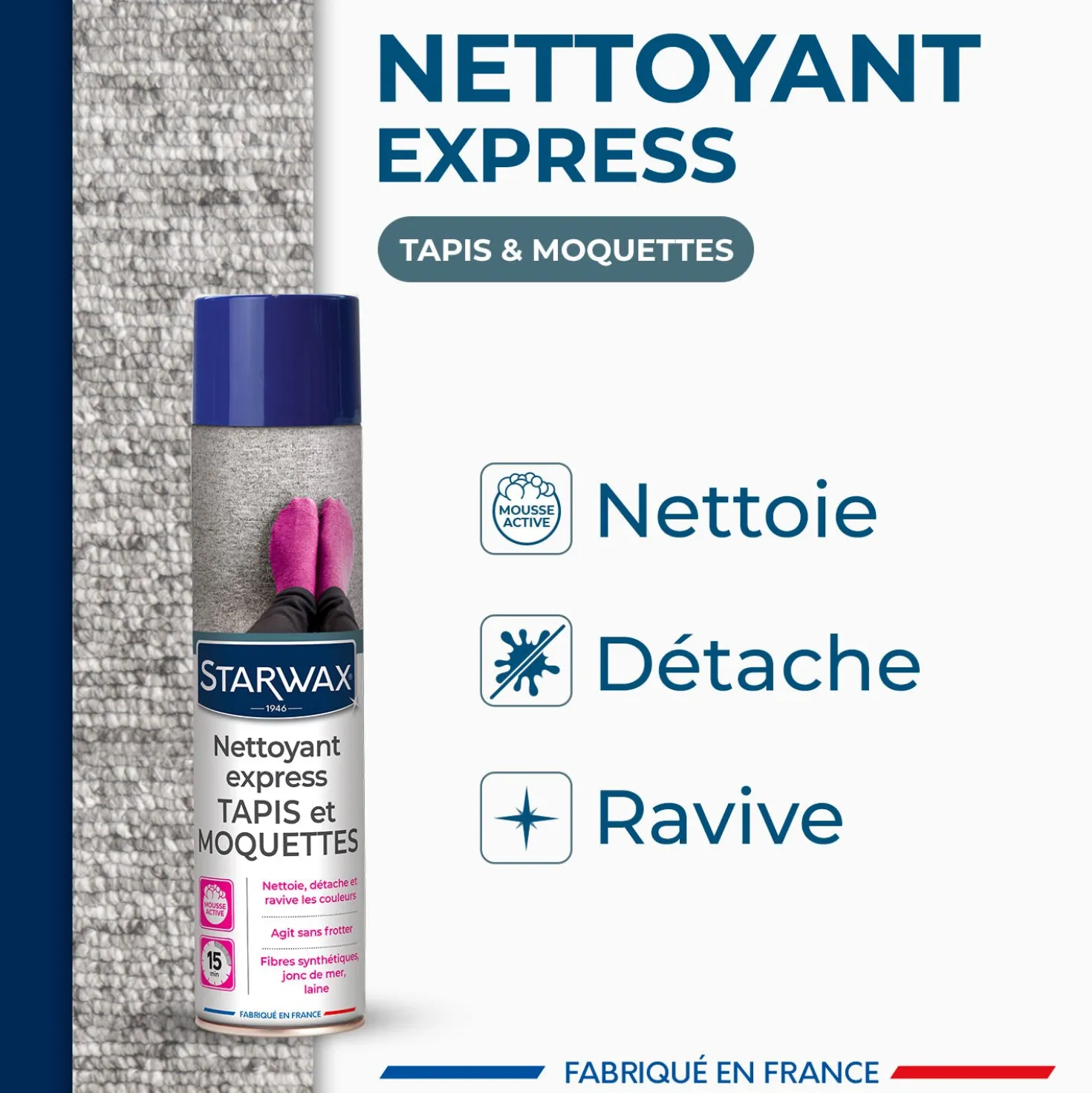 Nettoyant express pour tapis et moquettes