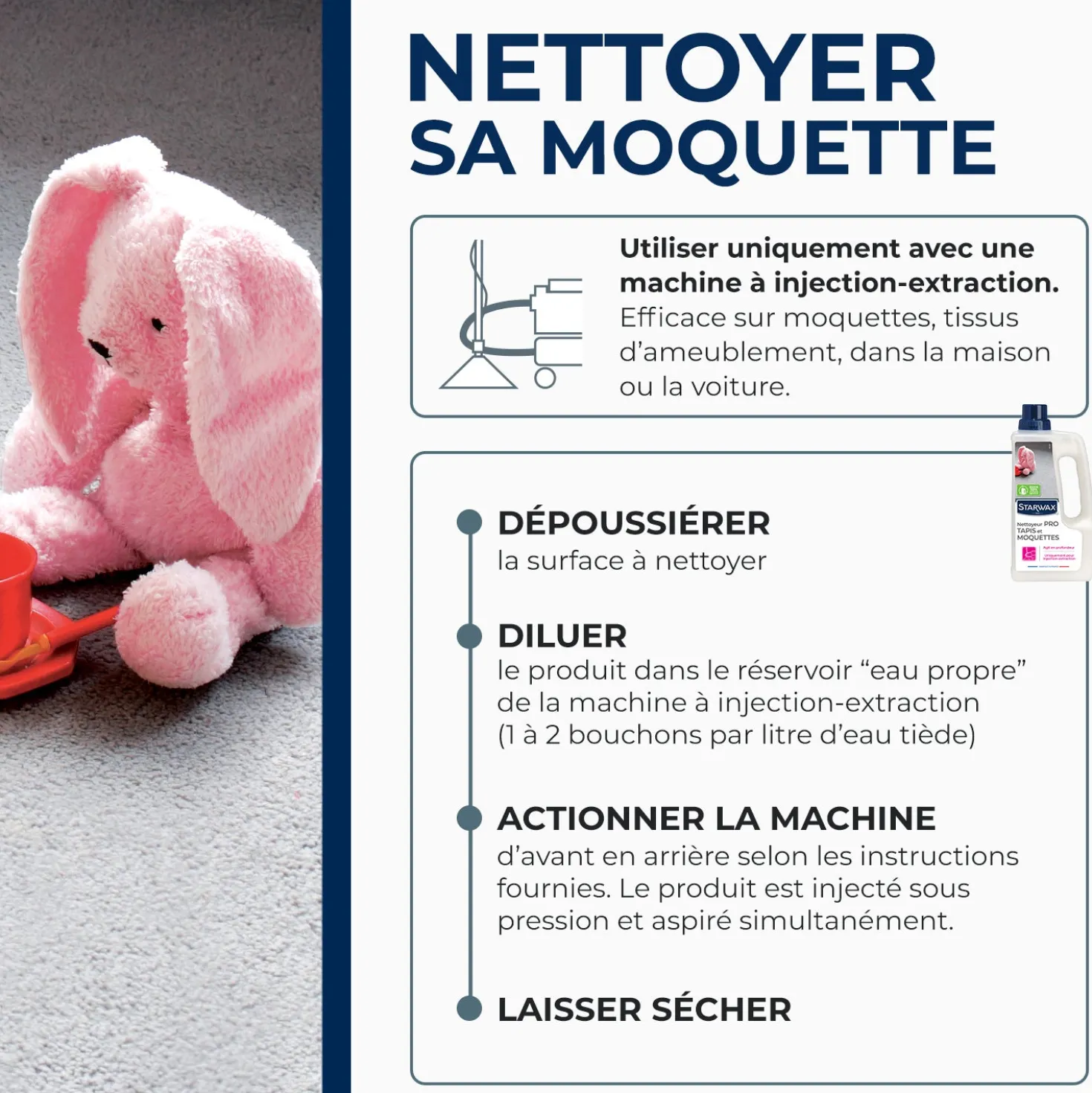 Nettoyant méthode "pro" pour tapis et moquettes