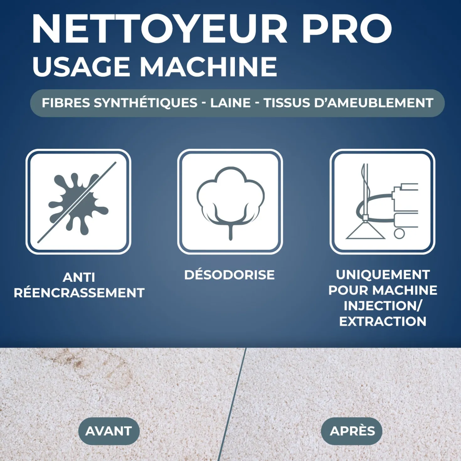 Nettoyant méthode "pro" pour tapis et moquettes