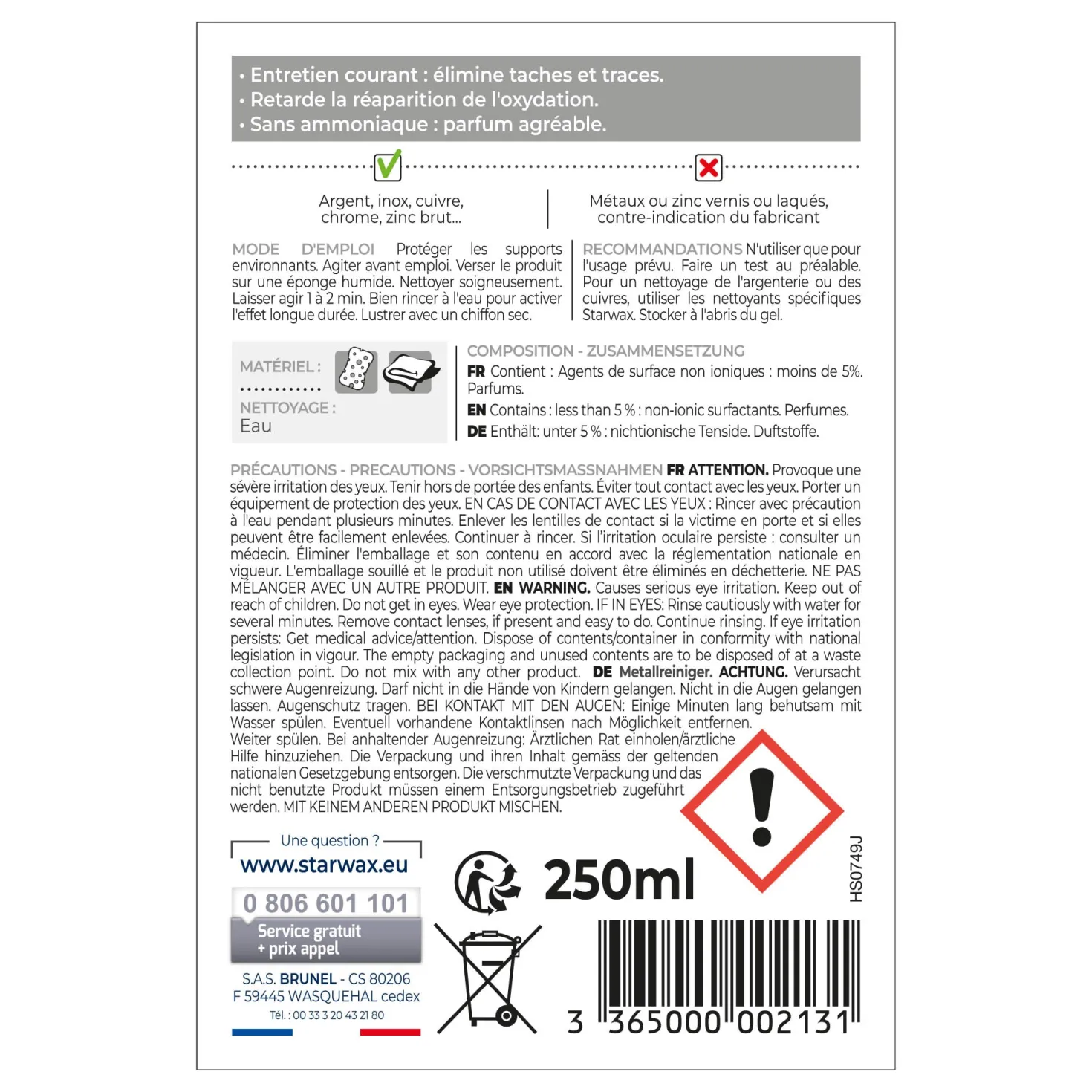 Nettoyant multi-métaux