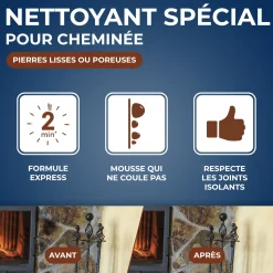 Nettoyant pierres et briques pour cheminée