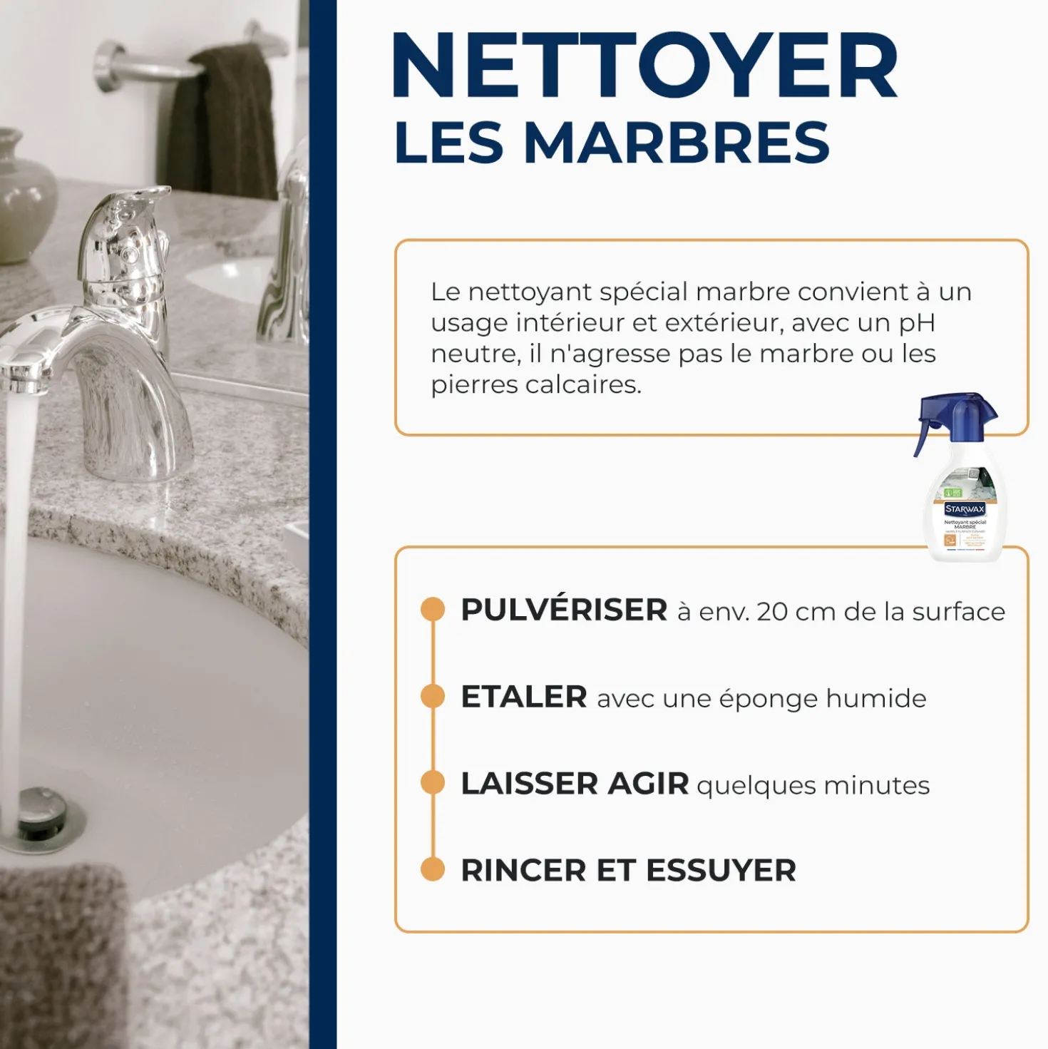 Nettoyant raviveur pour marbre et pierres naturelles