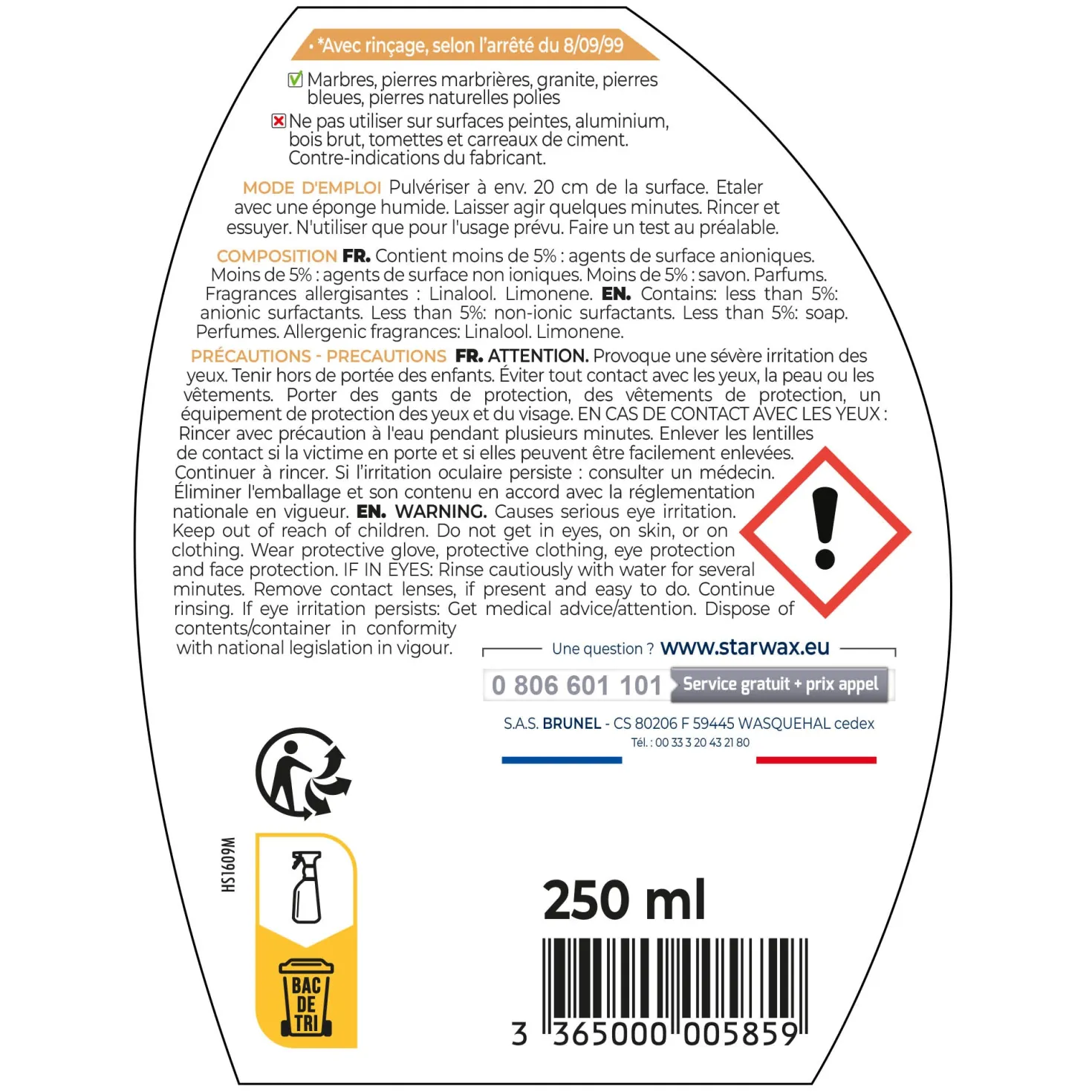 Nettoyant raviveur pour marbre et pierres naturelles