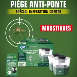 Pack de 2 Pièges anti-ponte moustiques communs et tigres+ 10 adhésifs