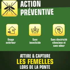 Pack de 2 Pièges anti-ponte moustiques communs et tigres+ 10 adhésifs