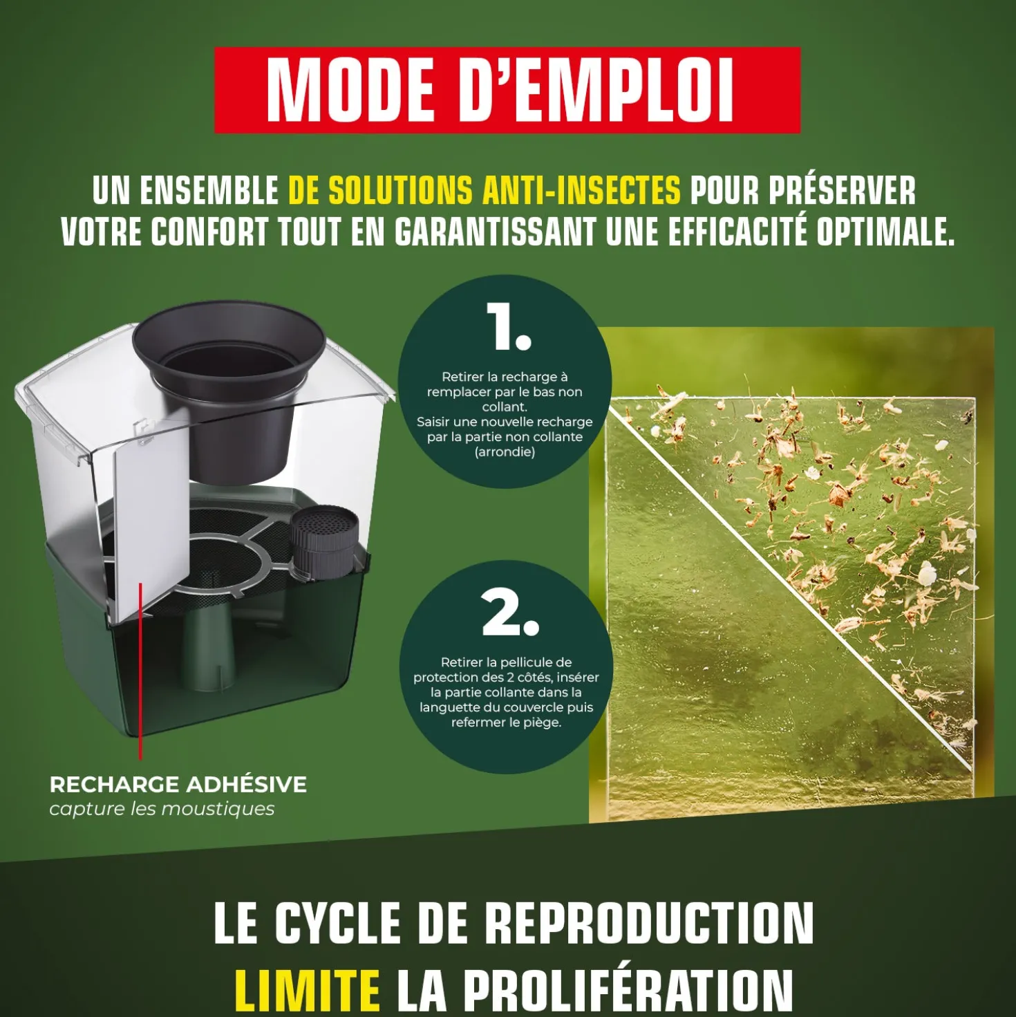 Pack de 10 recharges adhésives pour Pièges anti-ponte moustiques