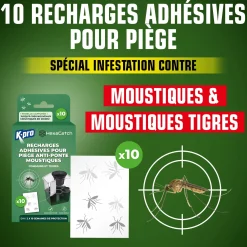 Pack de 10 recharges adhésives pour Pièges anti-ponte moustiques