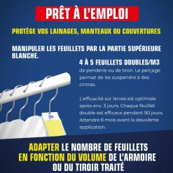 Papier anti-mites des vêtements