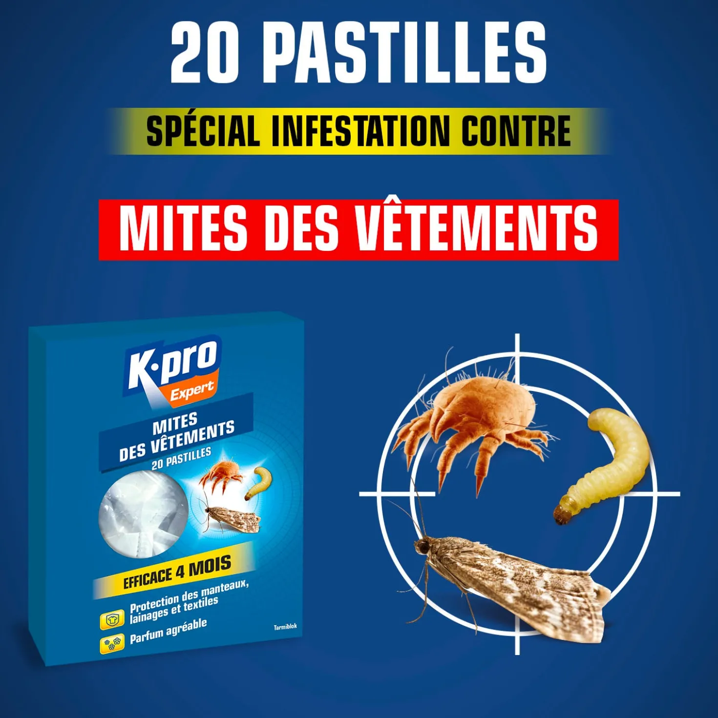 Pastilles mites des vêtements